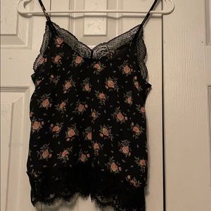 Woman’s floral tank top with lace